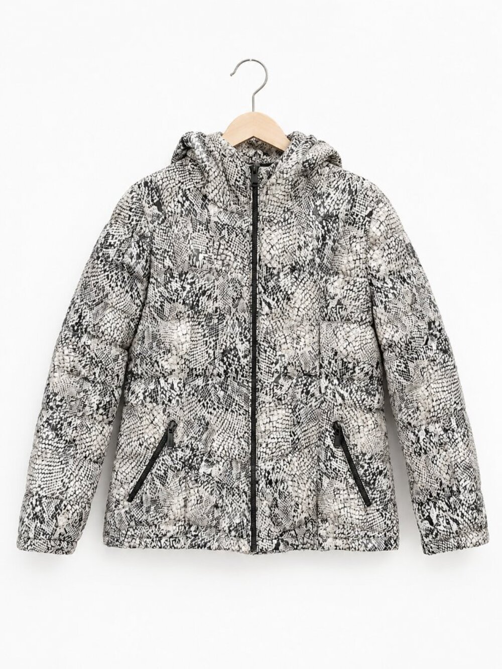 CALVIN KLIEN | Snake Print Packable Down Zipup Jacket